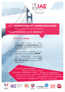 L3 / Marketing et CoMMuniCation