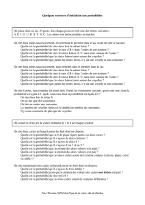 Quelques exercices d`initiaition aux probabilités On place