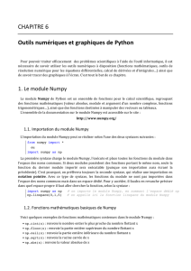 CHAPITRE 6 Outils numériques et graphiques de Python