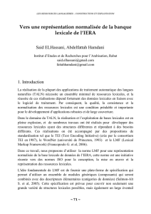 Vers une représentation normalisée de la banque lexicale de l`IERA