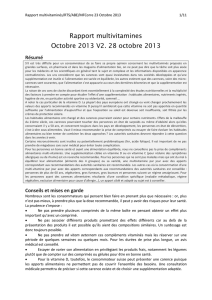 Consultez le rapport sur les multivitamines