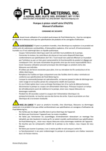 Pompes à piston rotatif série STH/STQ Manuel d`utilisation