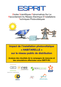 Impact de l`installation photovoltaïque « HABITARELLE