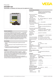Data sheet - VEGAMET 624 - Transmetteur et indicateur de niveau