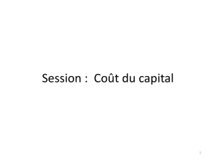 Session : Coût du capital