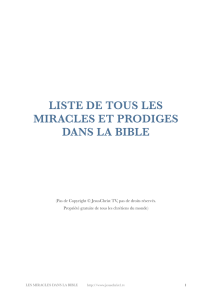 liste de tous les miracles et prodiges dans la bible