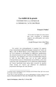 La réalité de la praxis - Faculté des sciences sociales