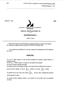 MATHÉMATIQUES 1 PROBLEME d`ordre n à w(M)