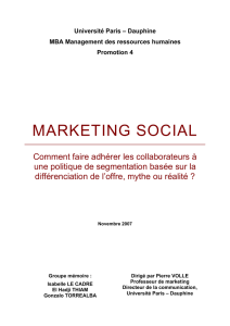 marketing social - MBA Management des Ressources Humaines