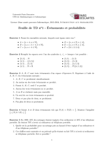 feuille 1 - UFR de Mathématiques et Informatique