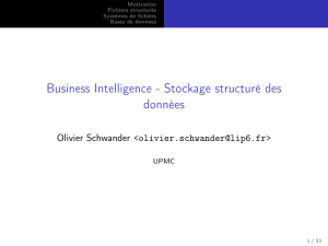 Business Intelligence - Stockage structuré des données