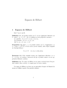 Espaces de Hilbert