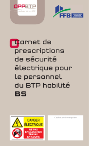 Carnet de prescriptions de sécurité électrique pour le