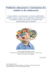 Publicités alimentaires à destination des enfants et des