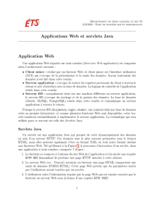 Applications Web et servlets Java Application Web