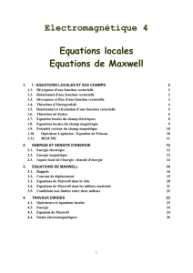 Electromagnétique 4 Equations locales Equations de Maxwell