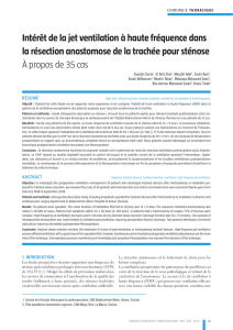 Intérêt de la jet ventilation à haute fréquence dans la