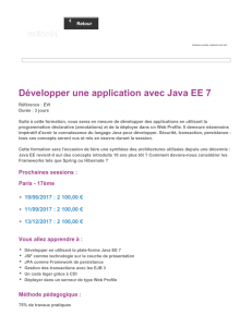 Développer une application avec Java EE 7