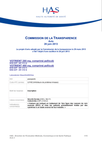 Avis de la Commission de la Transparence