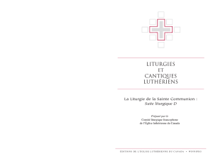 La Liturgie de la Sainte Communion : Suite liturgique D