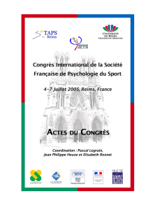 Actes de Reims 2005 - Société Française de Psychologie du Sport