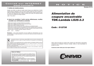 Alimentation de coupure encastrable TDK-Lambda LS25