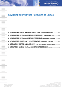 SOMMAIRE DEBITMETRES / MESURES DE NIVEAU