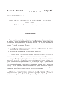 COMPOSITION DE PHYSIQUE ET SCIENCES DE L`INGÉNIEUR