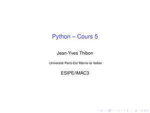 Python -- Cours 5