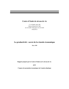 La productivité : secret de la réussite économique