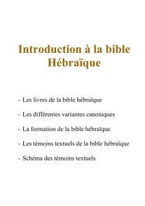 Introduction à la bible Hébraïque