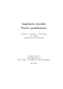 Ingénierie durable Partie modélisation - AVR