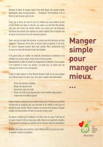 Manger simple pour manger mieux