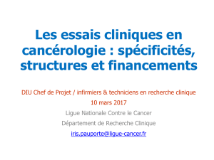 Etudes Cancérologie - Recherche Clinique Paris Centre