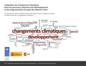 Intégration du changement climatique dans les processus nationaux