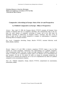 Publicité Comparative en Europe : Bilan et Perspectives