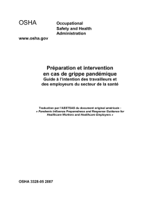 Préparation et intervention en cas de grippe pandémique