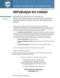 Rapport des Services du FMI sur les Consultations de 2015 au