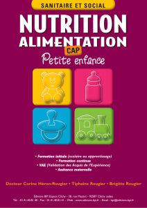 CAP Petite Enfance - Alimentation Nutrition
