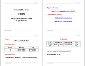 Mohamed Lokbani IFT1170 Programmation avec Java et applications