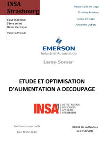 Etude et optimisation d`alimentation a Decoupage