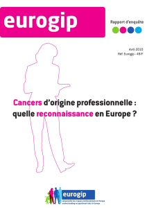 Cancers d`origine professionnelle : quelle reconnaissance en Europe