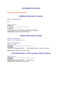 DOCUMENTATION API COMPILATION SOUS TextPad EXECUTION