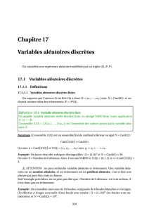 Chapitre 17 Variables aléatoires discrètes