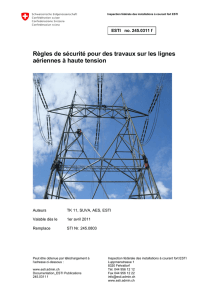 Règles de sécurité pour des travaux sur les lignes aériennes