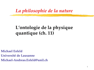 La philosophie de la nature L`ontologie de la physique quantique