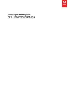 API Recommendations - Adobe Marketing Cloud