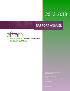 Rapport annuel - Association des femmes en affaires de Rouyn