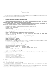 Python et Gimp 1 Instructions en Python pour Gimp 2 Tutoriel