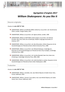 William Shakespeare: As you like it